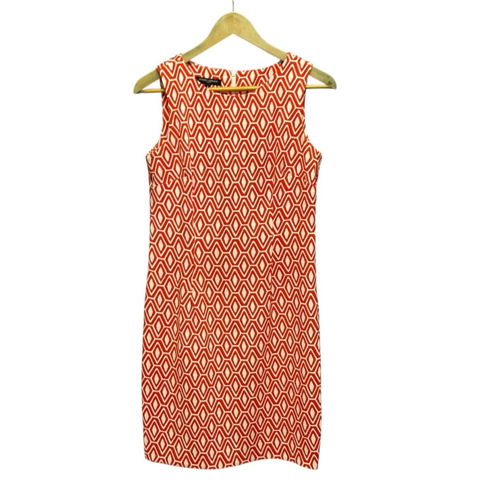 Mario Serrani Italy Shift Dress Red White Size 6